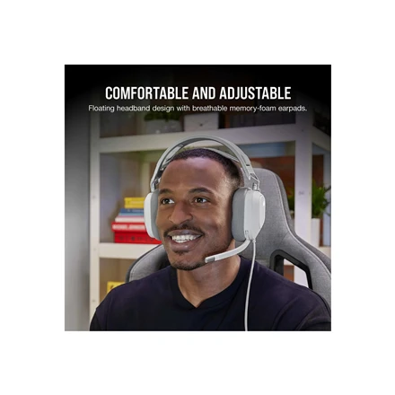 Corsair Ausinės Žaidimams HS80 RGB Su mikrofonu, Baltos, Over-Ear Su laidu
