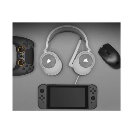 Corsair HS55  Stereo Ausinės Žaidimams mikrofonu, Baltos, su laidu, Noice canceling