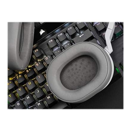 Corsair HS55  Stereo Ausinės Žaidimams mikrofonu, Baltos, su laidu, Noice canceling