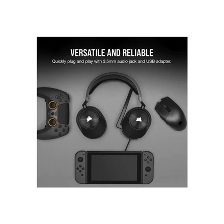 Žaidimų ausinės Corsair HS55 Surround Headset Carbon, Juodos