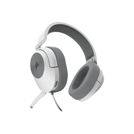 Corsair HS55 žaidimų ausinės, su laidu, su mikrofonu, Baltos