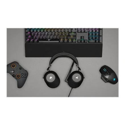 Corsair HS65 žaidimų ausinės, su laidu, Anglies pluošto spalvos