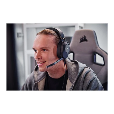 Corsair HS65 žaidimų ausinės, su laidu, Anglies pluošto spalvos