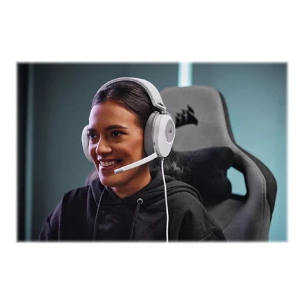 Corsair HS65 erdvinio garso ausinės, Su laidu, Baltos