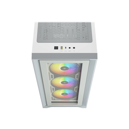 Korpusas Corsair iCUE 4000X RGB, tempered glass, baltas