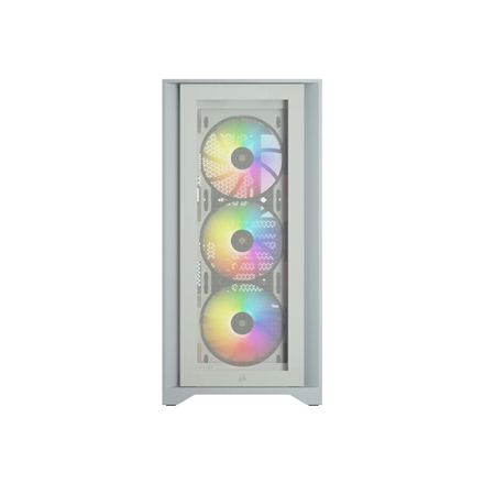 Korpusas Corsair iCUE 4000X RGB, tempered glass, baltas