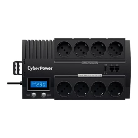 CYBERPOWER BR1000ELCD Line-Interactive UPS 1000VA/600W GreenPower energijos taupymo technologija LCD USB 4+4 Schuko