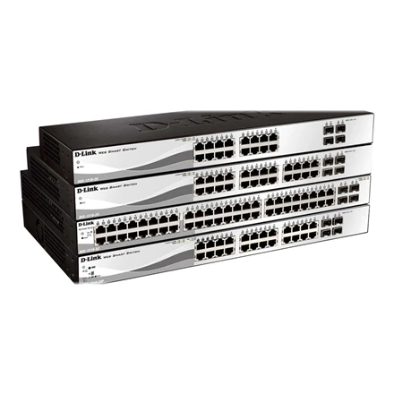 Šakotuvas D-LINK 28-Port Layer2 PoE Gigabit Smart Managed Switch dlink žalias 3.0 24x 10/100/1000Mbit/s TP RJ-45 PoE prievadas 802.3at