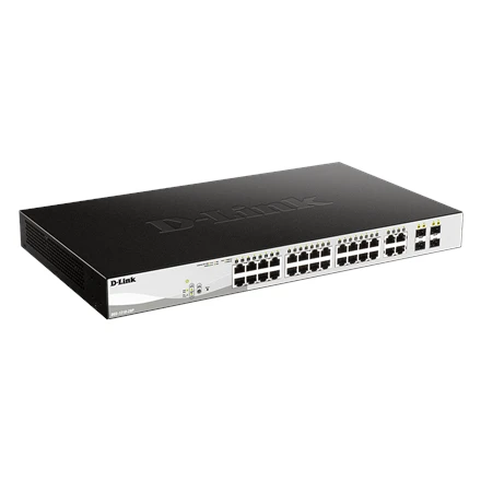 Šakotuvas D-LINK 28-Port Layer2 PoE Gigabit Smart Managed Switch dlink žalias 3.0 24x 10/100/1000Mbit/s TP RJ-45 PoE prievadas 802.3at