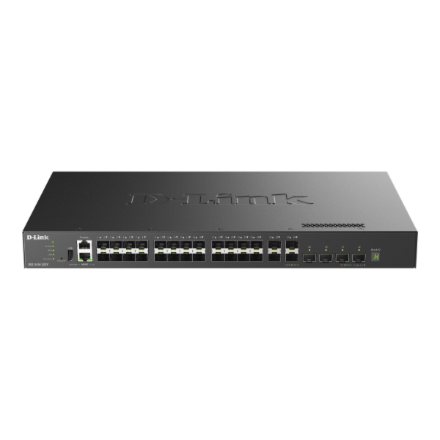 Šakotuvas D-Link DXS-3410-32SY/E 3 lygio sudedami 10 gigabitų valdomi komutatoriai | D-Link
