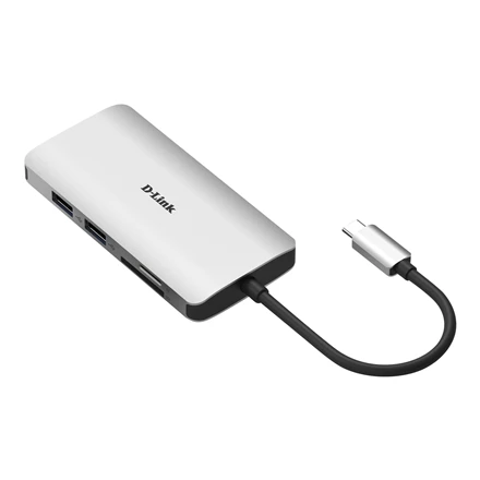 D-Link DUB-M810 knyginių kompiuterių dokas / jungčių replikatorius Vielinis Thunderbolt 3 Sidabras