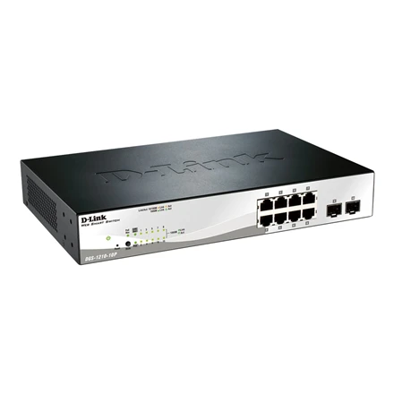 Šakotuvas D-LINK 10-Port Layer2 PoE Smart Managed Gigabit Switch dlink žalias 3.0 8x 10/100/1000Mbit/s TP RJ-45 PoE prievadas 802.3af/at