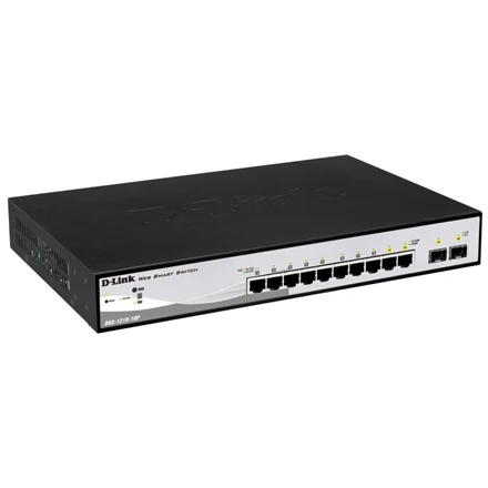 Šakotuvas D-LINK 10-Port Layer2 PoE Smart Managed Gigabit Switch dlink žalias 3.0 8x 10/100/1000Mbit/s TP RJ-45 PoE prievadas 802.3af/at