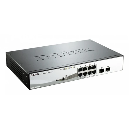 Šakotuvas D-Link | DGS-1210 serijos išmanieji valdomi gigabitiniai jungikliai | DGS-1210-08P | Tvarkoma L2 | Stalinis/montuojamas ant stovo