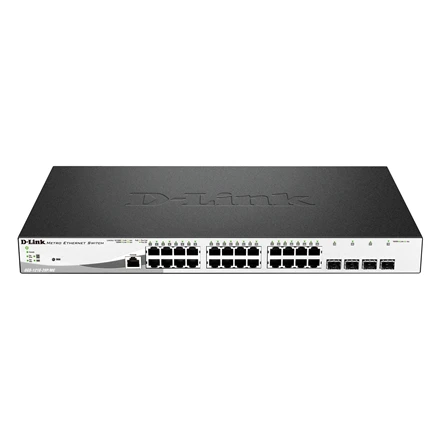 Šakotuvas D-Link | Metro eterneto jungiklis | DGS-1210-28P/ME | Tvarkoma L2 | Montuojamas ant stovo | Gigabit Ethernet (vario) jungtys kiekis 24 | SFP jungtys kiekis 4 | Maitinimas per Ethernet (PoE) jungtys kiekis 20 | PoE/Poe+ jungtys kiekis 4 | Maitinimo tipas Vienvietis | 24 mėn.
