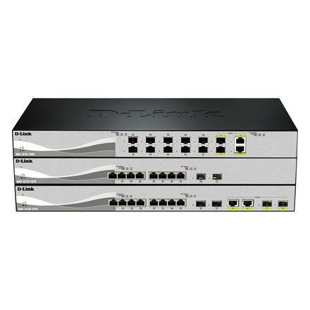 Šakotuvas D-Link | Komutatorius | DXS-1210-12SC | Žiniatinklio valdymas | Darbalaukio kompiuteriai | SFP+ jungčių kiekis: 10 | Kombinuotų jungčių kiekis: 2 | Maitinimo šaltinio tipas: Vienas | 24 mėn.