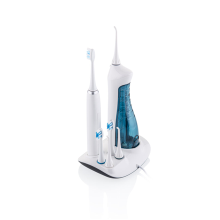 ETA | Oral care centre (sonic dantų šepetėlis+oral irrigator) | ETA 2707 90000 | Įkraunamas | Suaugusiems | Šepetėlių skaičius galvutės įeina 3 | Number of teeth brushing modes 3 | Sonic technology | Baltas