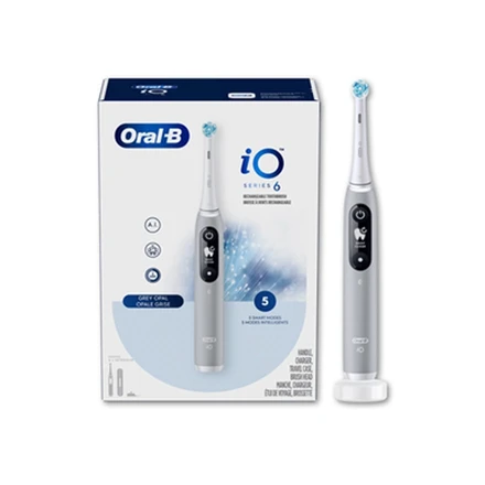 Elektrinis dantų šepetėlis Braun iOM6.1A6.1K Oral-B iO6, pilkos spalvos