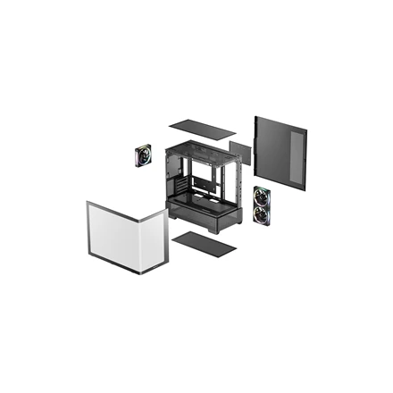Deepcool Case | CG380U 3F | Micro ATX | Juodas