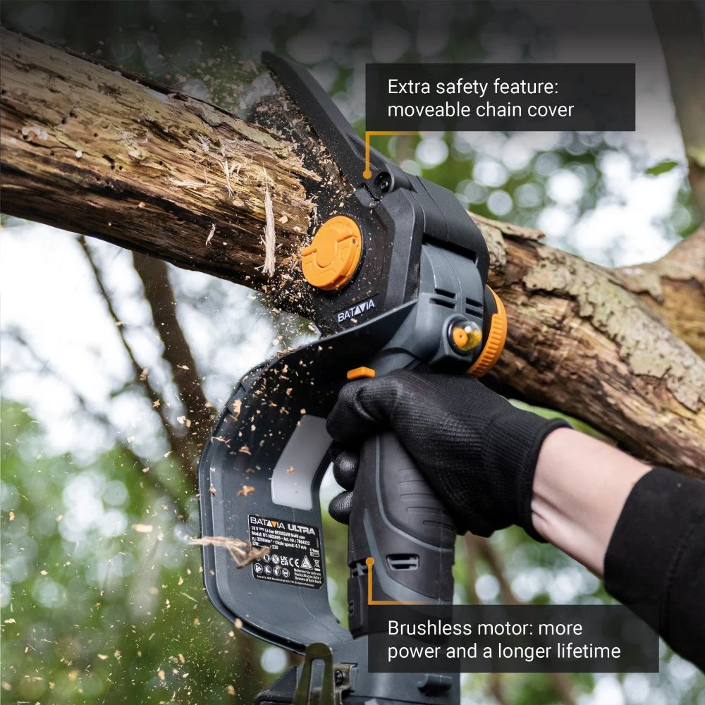 Batavia Bv Akumuliatorinis bešepetėlinis grandininis pjūklas Batavia Nexxsaw 18 V, 17.78 cm aprašymas - Prekės nuotrauka