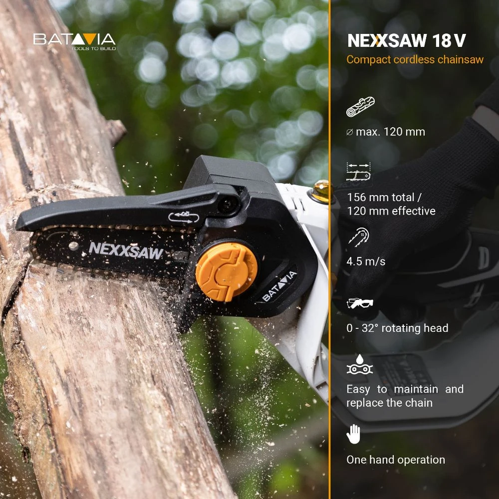 Batavia Bv Akumuliatorinis vienos rankos grandininis pjūklas Batavia Nexxsaw 18 V 6