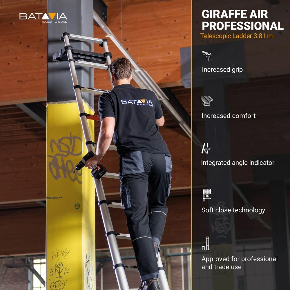 Teleskopinės kopėčios Batavia Giraffe PRO 3,81 m aprašymas - Prekės nuotrauka