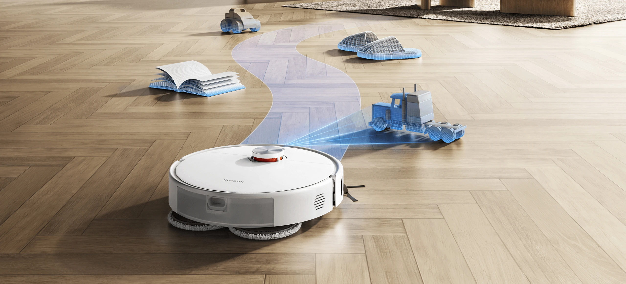 Dulkių siurblys - robotas Xiaomi S40 Pro EU, baltos spalvos aprašymas - Prekės nuotrauka