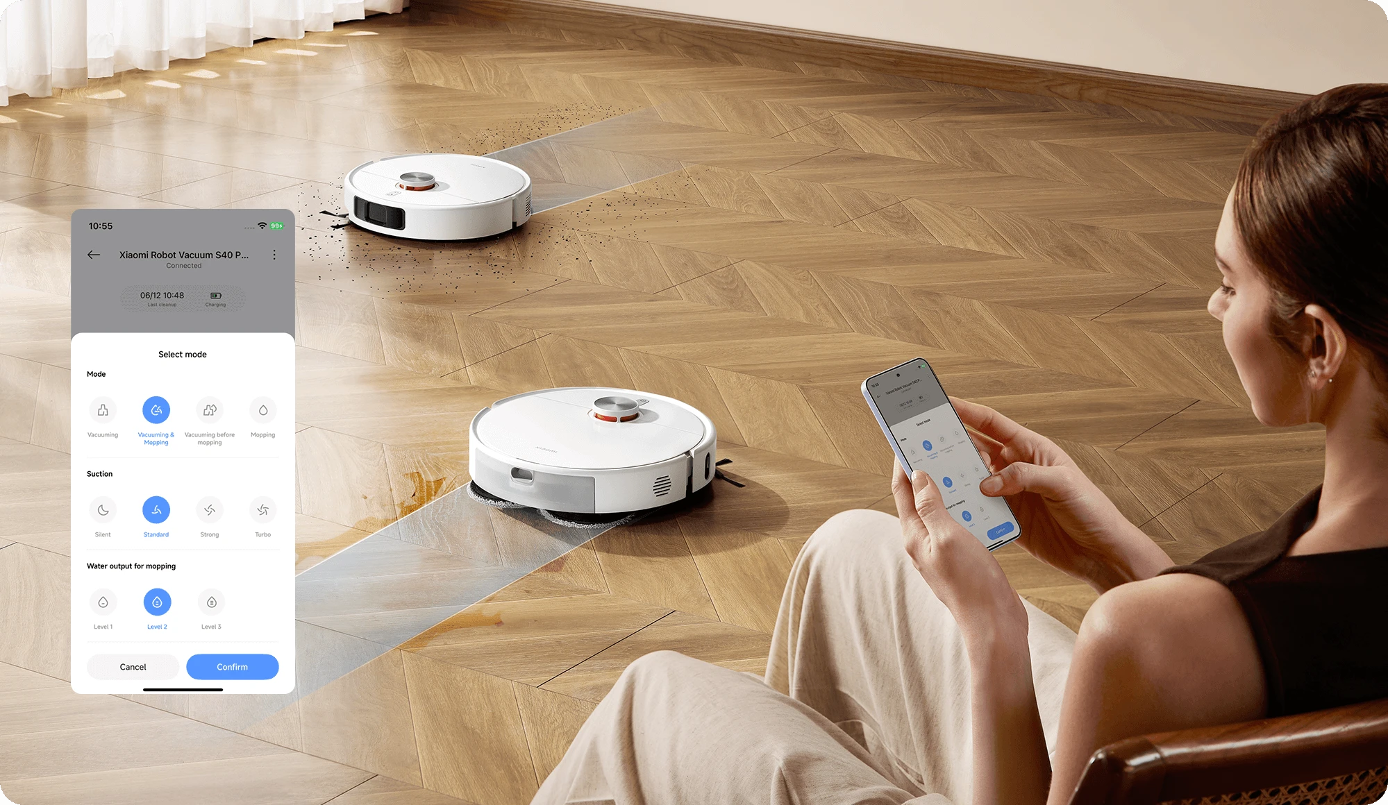 Dulkių siurblys - robotas Xiaomi S40 Pro EU, baltos spalvos aprašymas - Prekės nuotrauka