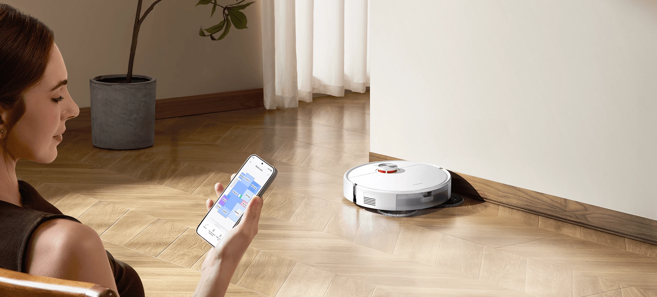 Dulkių siurblys - robotas Xiaomi S40 Pro EU, baltos spalvos aprašymas - Prekės nuotrauka