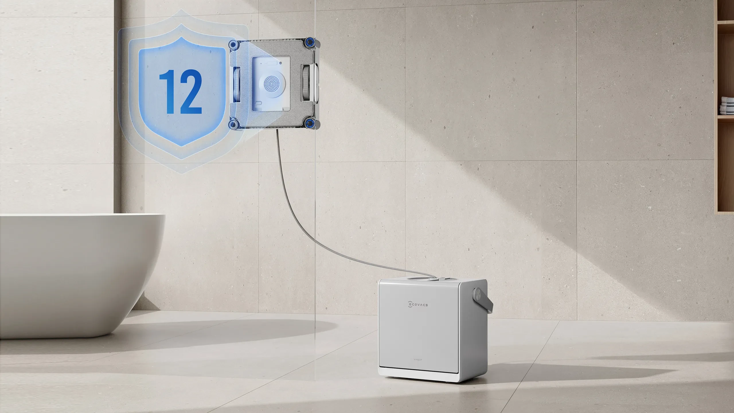 Langų valymo robotas Ecovacs WINBOT W2S OMNI, 8000 Pa, Baltas aprašymas - Prekės nuotrauka