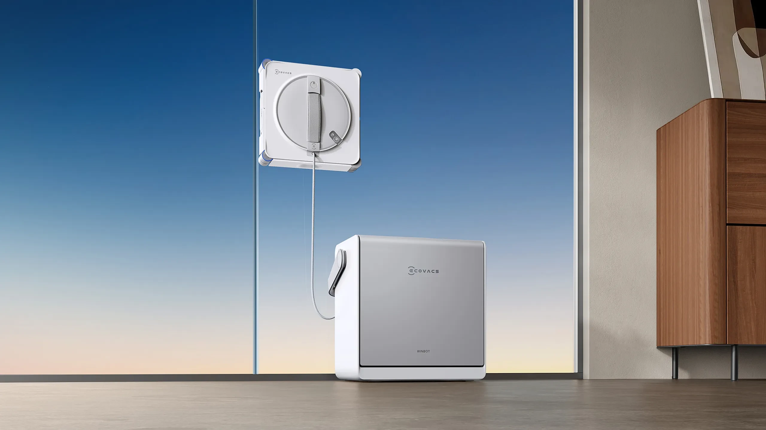Langų valymo robotas Ecovacs WINBOT W2S OMNI, 8000 Pa, Baltas aprašymas - Prekės nuotrauka