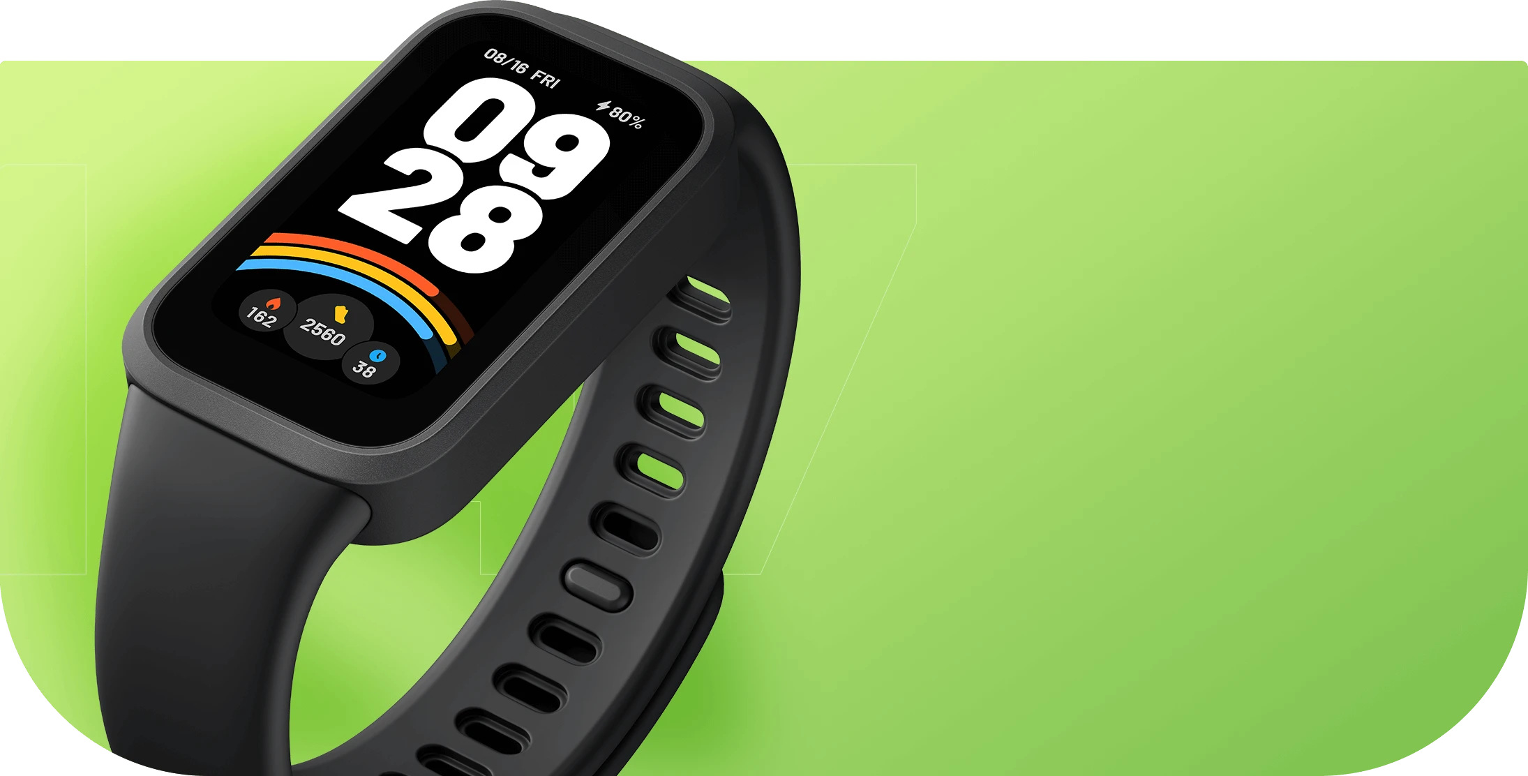 Išmanioji apyrankė Xiaomi Smart Band 9 Active, Violetinės spalvos aprašymas - Prekės nuotrauka