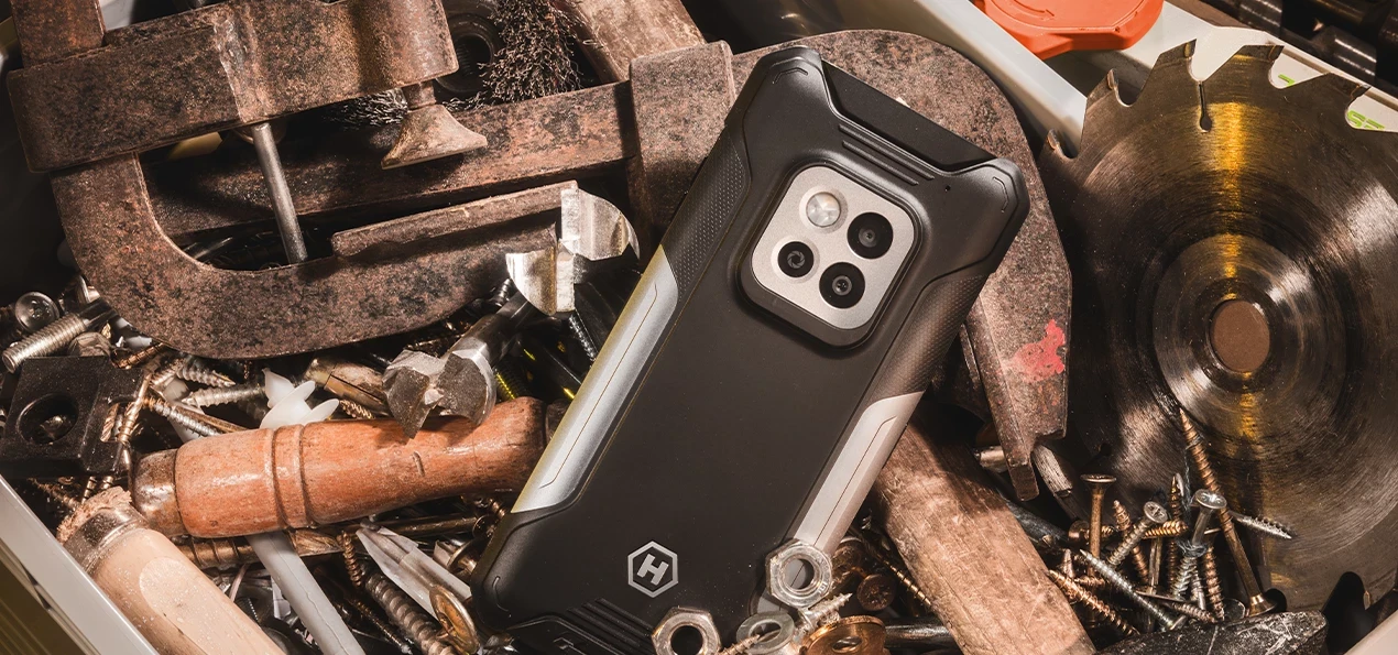 Išmanusis telefonas MyPhone Hammer Construction 2 5G, 6/128G, sidabrinis aprašymas - Prekės nuotrauka