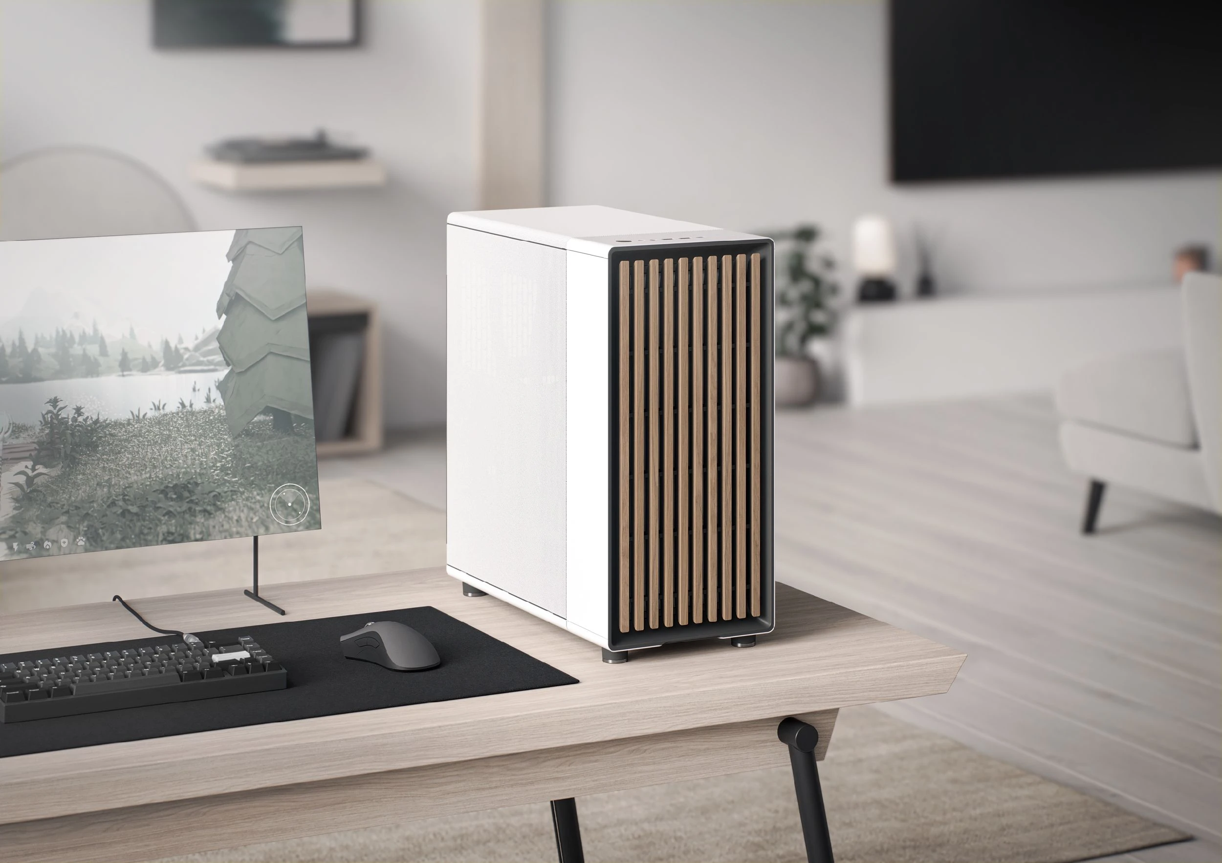 Kompiuterio korpusas „Fractal Design North“, baltos spalvos (FD-C-NOR1C-03) aprašymas - Prekės nuotrauka
