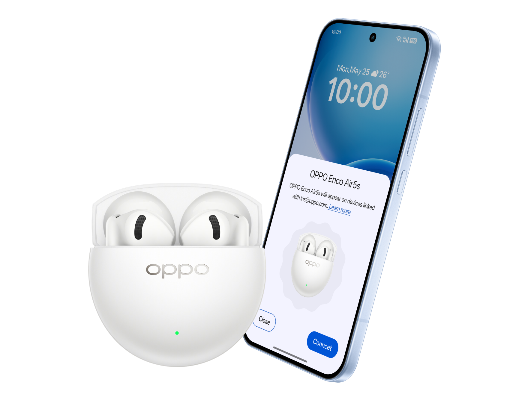 OPPO Enco Air5s Lunar White aprašymas - Prekės nuotrauka