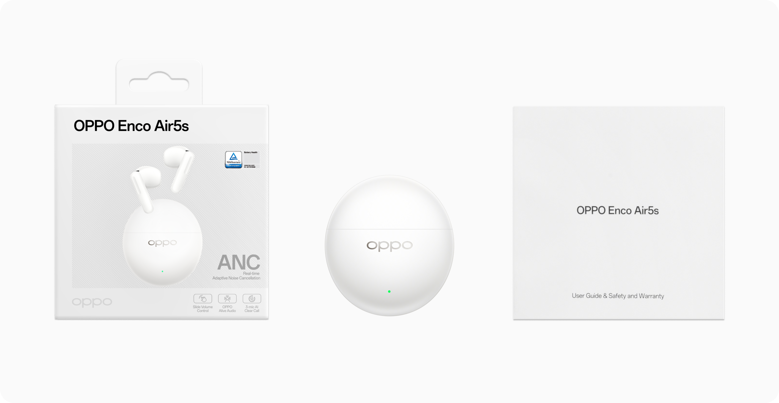 OPPO Enco Air5s Lunar White aprašymas - Prekės nuotrauka