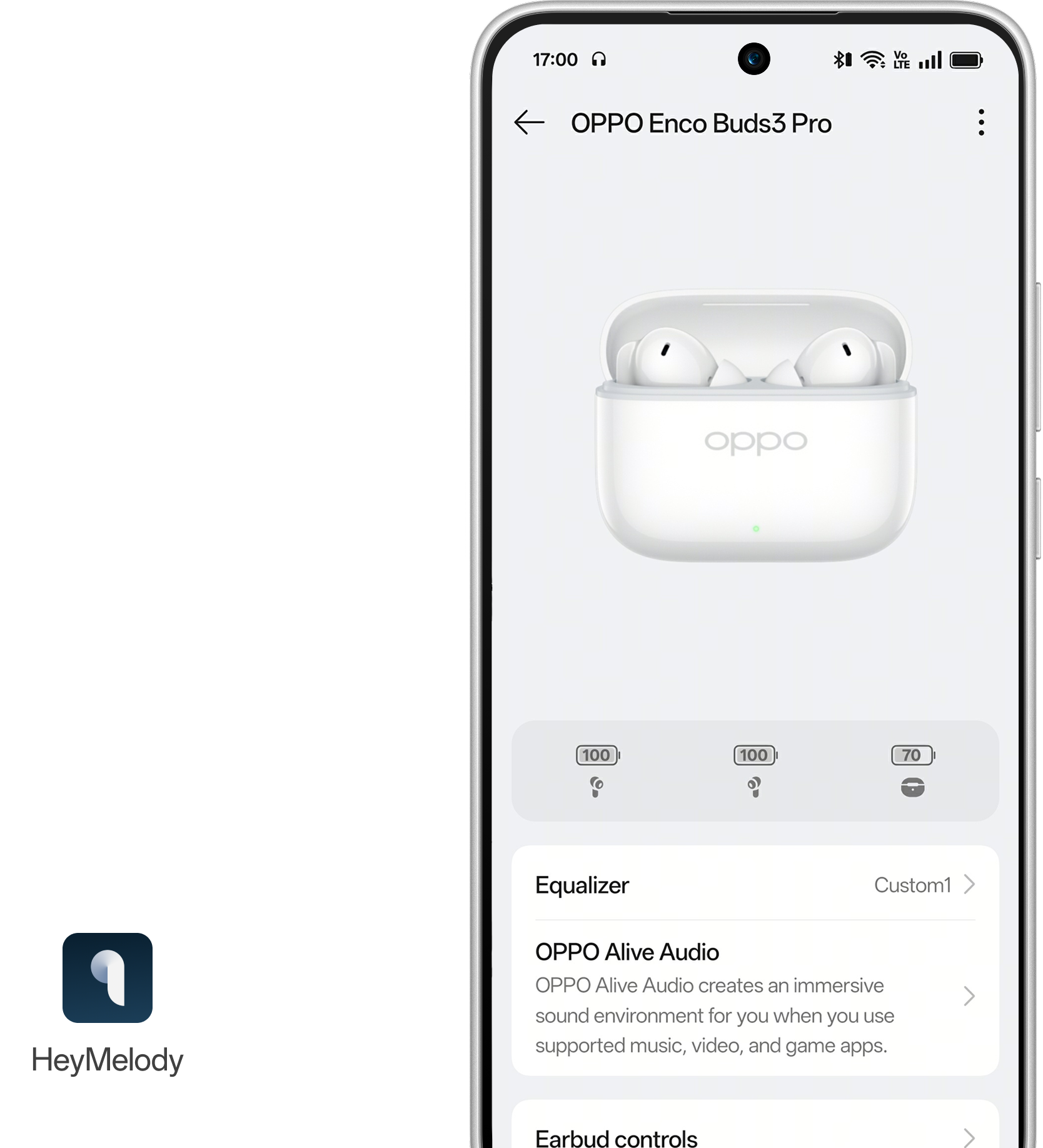 OPPO Enco Buds3 Pro Glaze White aprašymas - Prekės nuotrauka