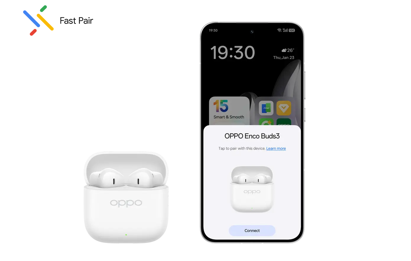 OPPO Enco Buds3 Slate Black aprašymas - Prekės nuotrauka