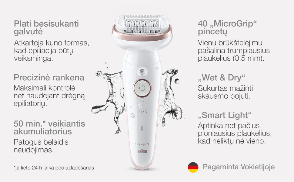 Epiliatorius Braun Silk•épil 9 SES9-030 aprašymas - Prekės nuotrauka