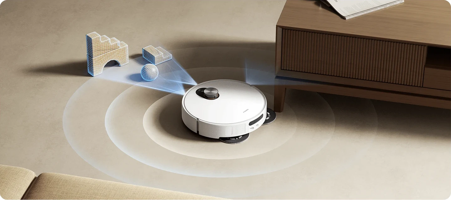 Siurblys robotas  Xiaomi Robot Vacuum 5 EU, baltos spalvos aprašymas - Prekės nuotrauka