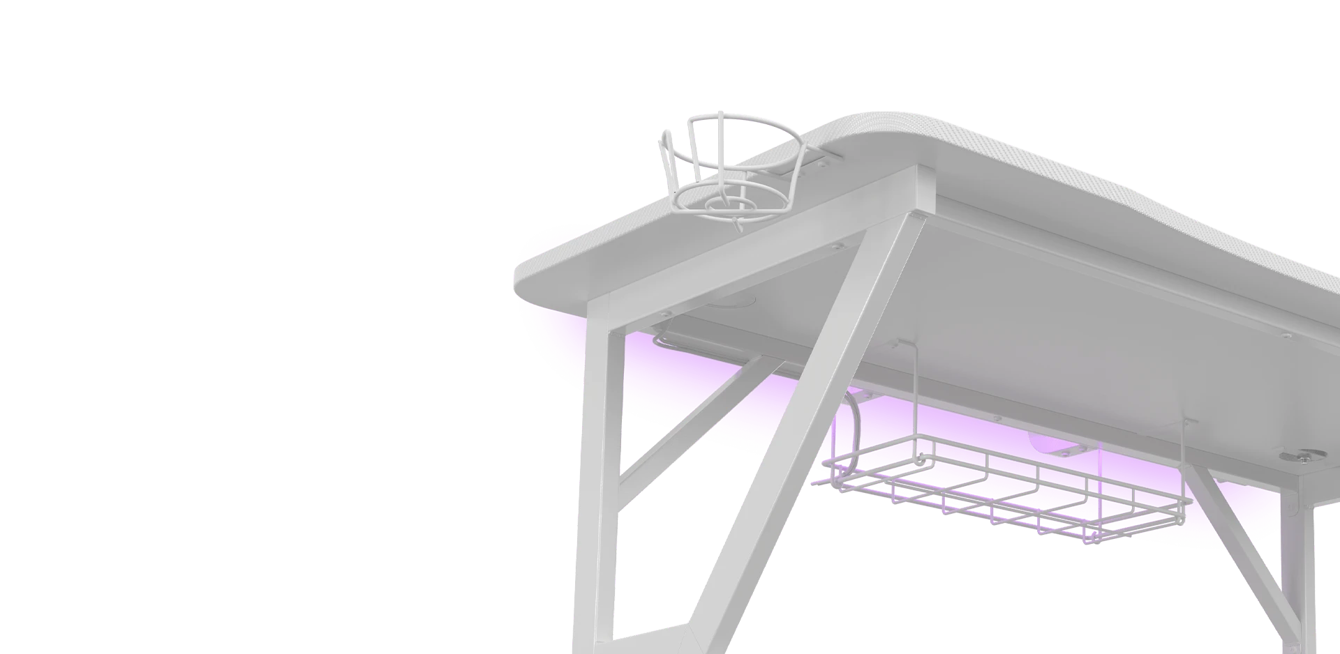 Žaidimų stalas Genesis Holm 320 RGB Gaming Desk, Baltas aprašymas - Prekės nuotrauka