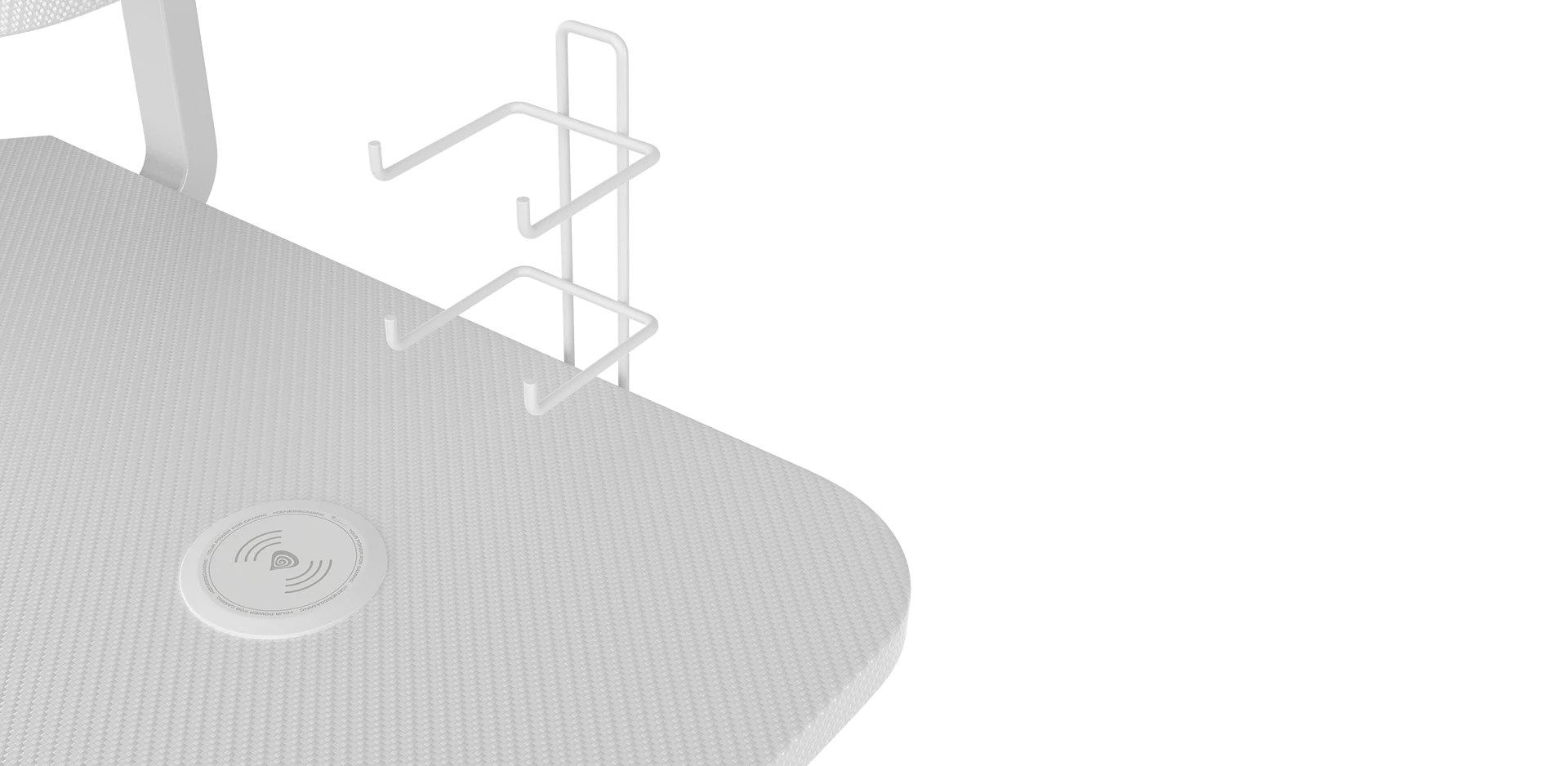 Žaidimų stalas Genesis Holm 320 RGB Gaming Desk, Baltas aprašymas - Prekės nuotrauka