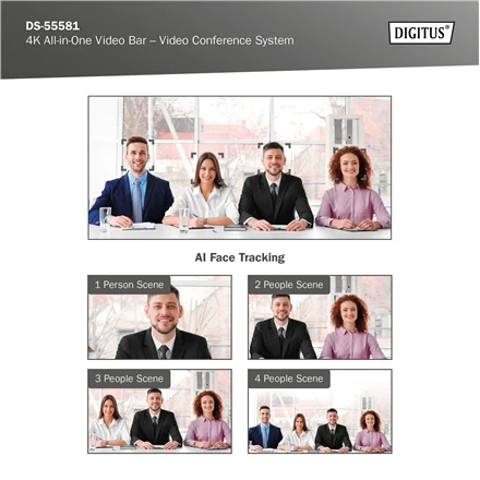 Digitus Skaitmenas | 4K „viskas viename“ vaizdo juosta – vaizdo konferencijų sistema | DS-55581