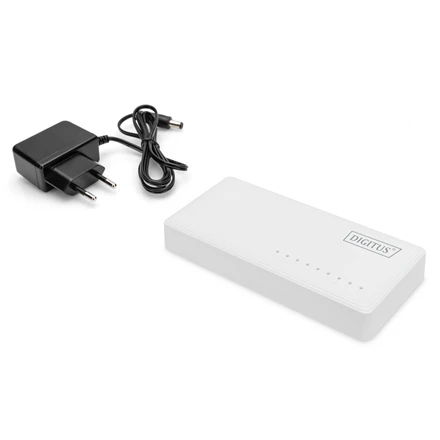 Šakotuvas Digitus Skaitmenas | 8 prievadų Gigabit Ethernet jungiklis | DN-80064-1 | Nevaldomas | Darbalaukis