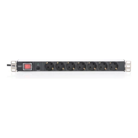 Assmann Electronic DIGITUS 19inch Outlet stripe 7x su ir apsauga nuo perkrovos juodas