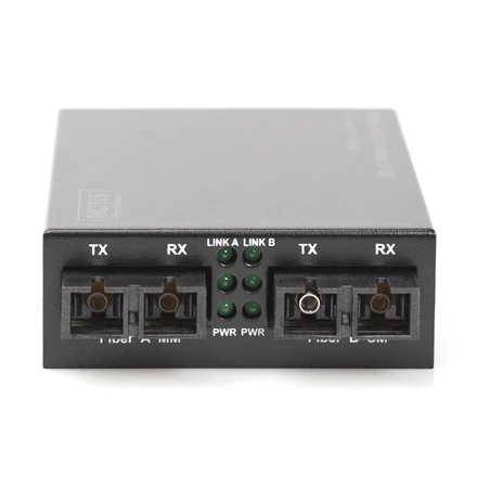 Šakotuvas Digitus Skaitmenas | Greitas Ethernet medijos keitiklis iš kelių į vienmodžius SC į SC, bangos ilgis 1310 nm | DN-82024 | SC | SC