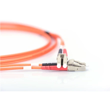 Assmann Electronic DIGITUS LWL patchcable LC/LC 50/125um 3m Multimode Duplex Halogenfrei bis 1Gbit su protokolu oranžinis OM2