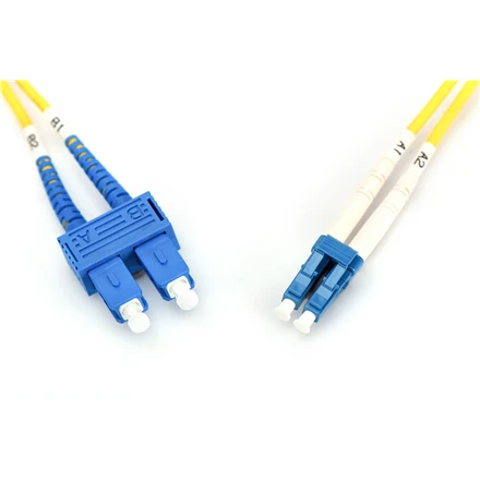 Assmann Electronic DIGITUS LWL patchable LC/SC 09/125um singelmode Duplex be halogenų su protokolu geltona 3m