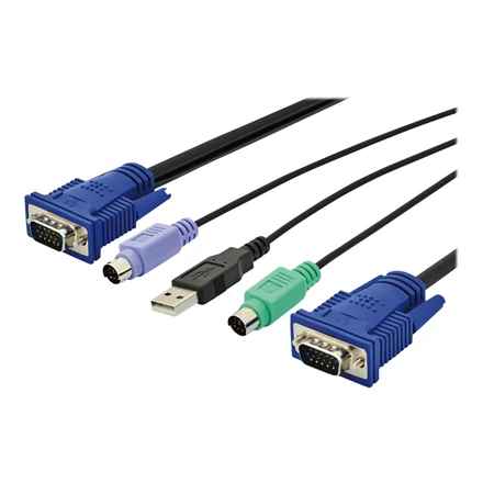 Assmann Electronic DIGITUS KVM laidas PS2 ir USB konsolėms su KVM 1xHD-15/M 1xVGA HD-15/M 2xPS2 1x USB 3m