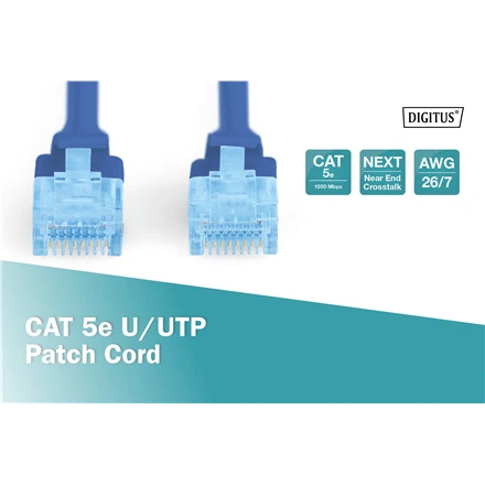 Assmann Electronic DIGITUS CAT 5e U-UTP patch kabelis PVC AWG 26/7 ilgis 2 m spalva mėlynas